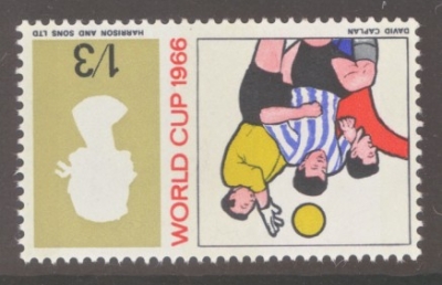 1966 1/3 World Cup phosphor with variety Inverted Watermark SG 695wi