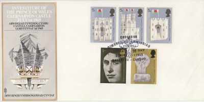 1969 Investiture on cover with Croeso 69 Investiture Day cancel. Unaddressed