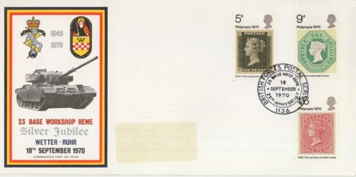 1970 Philympia on Forces FDC with Forces 1136 FDI