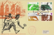 1977 Rackets with Squash Rackets Association cancel on Official cover. Cat £90