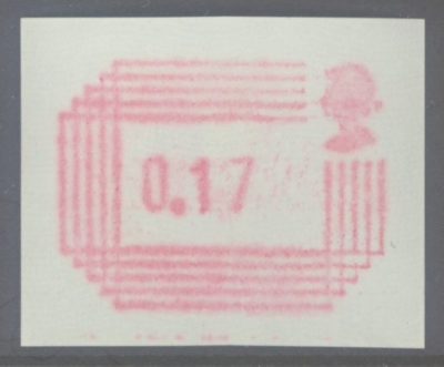 1984 17p Frama Label Variety Printed on the Gum Side SG Spec Y34b.  A Fresh U/M example of this Difficult stamp. Cat £3…