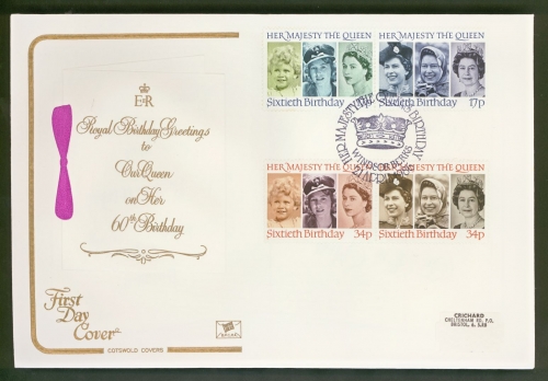 1986 Queens Birthday on Cotswold cover with Queens Birthday Windsor FDI
