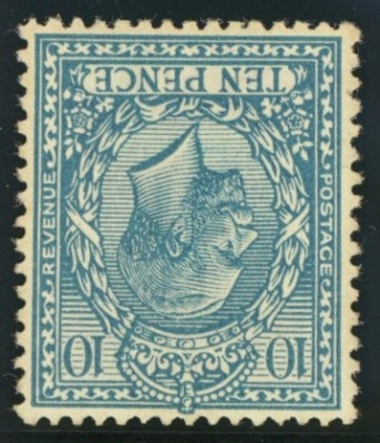1912 10d Turquoise Blue variety watermark inverted and reversed. SG 394wk. A fresh unmounted mint example