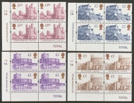 1997 £1.50 - £5 Castles (Enschede) set of 4 in cylinder blocks of 4