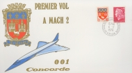 1970 4th Nov Toulouse Concorde flight.  Mach 2 exceeded for first time. French Definitive stamps