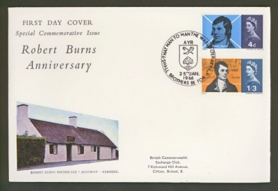 1966 Burns phos on Connoisseur cover with Ayr FDI with printed address