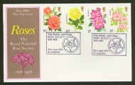 1976 Roses on Post Office cover Oxford FDI