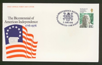 1976 U S  Bicentenary on Post Office cover Washington FDI