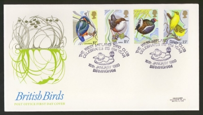 1980 Birds on Post Office cover Birmingham FDI