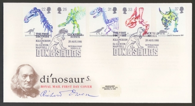 1991 Dinosaurs on Post Office cover Cuckfield Sussex FDI