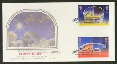 1991 Europe in Space on PPS Silk cover Liverpool FDI