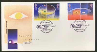 1991 Europe in Space on Post Office cover Space London W1 FDI