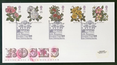 1991 Roses on Post Office cover Hampton Court FDI