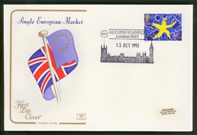 1992 European Market on Cotswold cover with Stampex FDI