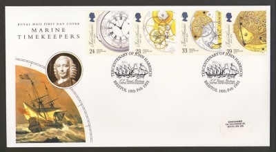 1993 Marine Clocks on Post Office cover Bristol FDI