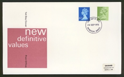 1975 24th Sept 6½p + 8½p on Post Office cover Windsor FDI