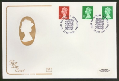 1985 29th Oct  7p + 12p + 12p with Underprint on Cotswold cover Windsor FDI