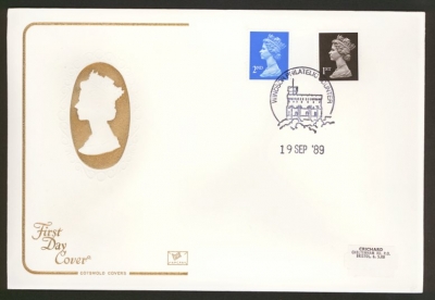 1989 19th Sept 2nd + 1st Class Litho on Cotswold cover Windsor FDI