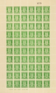 Jersey 1941 ½d Bright Green SG 1 A complete sheet of 60