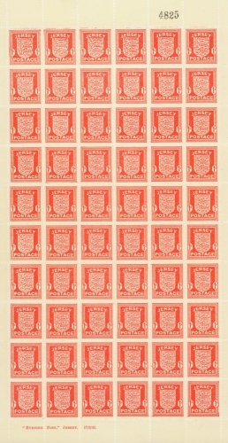 Jersey 1941 1d Scarlet SG 2 A complete sheet of 60