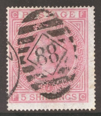 1867 5/- Rose SG 126 A Good Used example - Cat £500