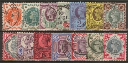 1887 Jubilee Set of 14 SG 197-214